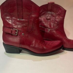 Red Leather Women’s Boots
